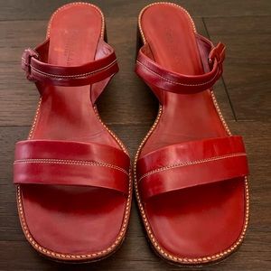 Cole Haan red block heeled sandals!